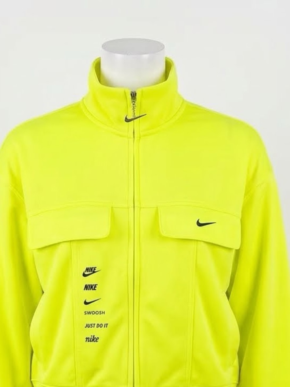 Nike Sportswear Swoosh Polyknit Track Jacket Volt Neon Yellow Small CU5678-702